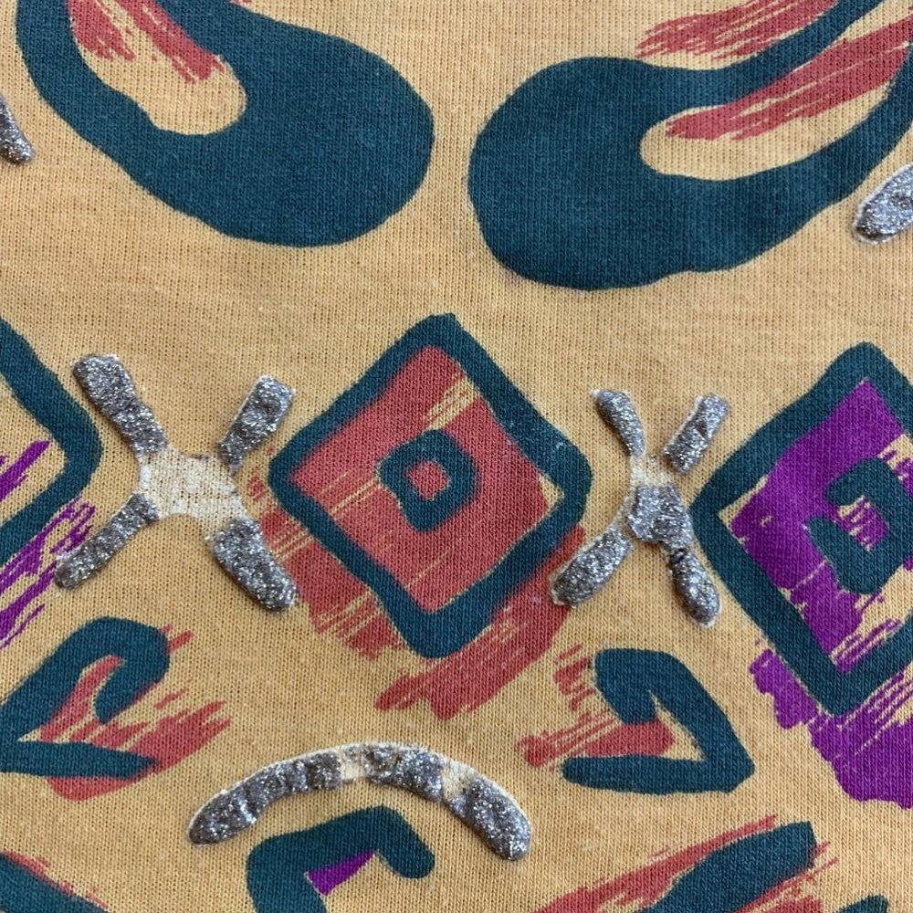 Vintage 90s River Stone Abstract Art Print Metallic USA Made Graphic T-S… - Picture 10 of 15